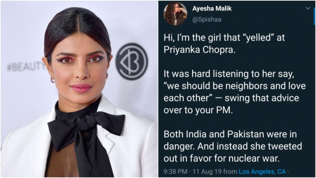 Priyanka Chopra Gets Called Out For Her Hypocrisy By A Pakistani